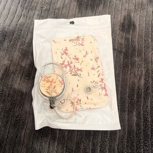 Floral Card/Badge Case and retractable ring